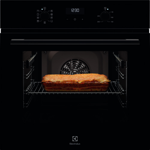 Духовой шкаф Electrolux EOF5C50BZ (SurroundCook 600 / 65 л / до 250°C / Чёрное стекло / Катализ / телескоп. напр. (x1) / SoftClose)-0