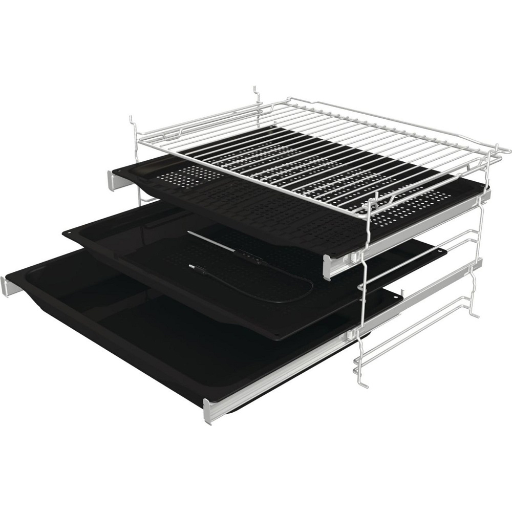 Духовой шкаф с добавлением пара Gorenje BSA6747A04X (Advanced / 77 л / до 300 °C / Чёрный, стекло / CataClean / Per.Grill / телескоп. напр. (x2) / A+