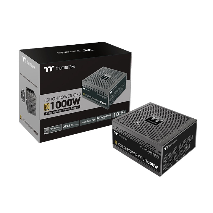 Блок питания Thermaltake 1000W Toughpower GF3 модульный (80+ Gold, 20+4 pin, 2x 4+4 pin CPU, 12VHPWR, 4x 6+2 pin PCI-E, Smart Zero Fan, 135mm Fan)