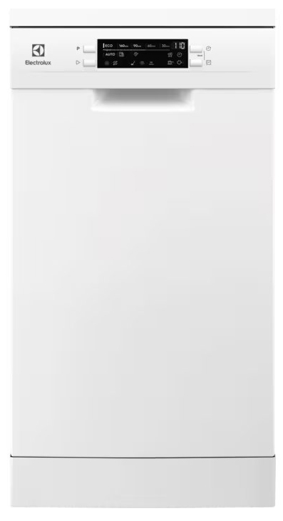 Машина посудомоечная отдельностоящая 45 см Electrolux ESA42110SW (9 комплектов / 2 полки / Расход воды - 9,9 л / Белая)