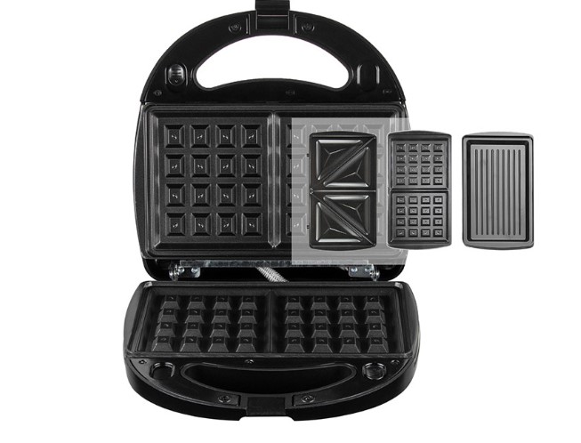 Мультипекарь Redmond RMB-M634/3 (700 Вт/ гриль, сэндвичи, вафли/ антипригарное покрытие/ корпус - металл, пластик)-0