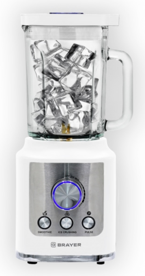 Блендер стационарный Brayer BR1200WH (1800 Вт/ скоростей 2/ 1800 мл / материал чаши - стекло)-0