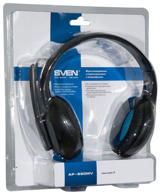 Наушники с микрофоном SVEN AP-680MV (регулятор громкости) 3pin система шумоподавление