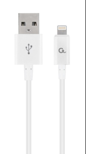 Кабель GEMBIRD Lightning - USB, 1 метр, белый (CC-USB2-AMLM-W-1M)