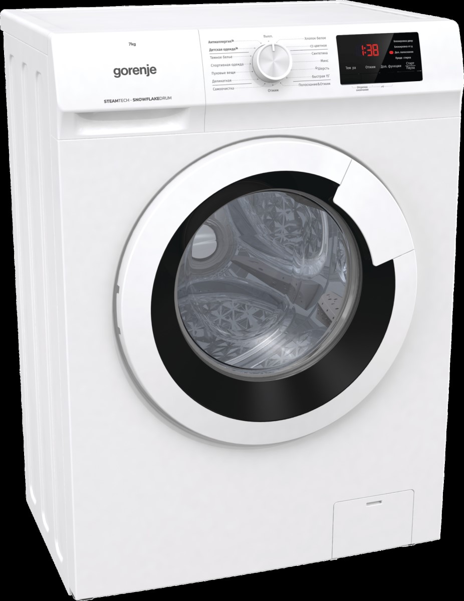 Стиральная машина Gorenje WHE72SFS (46см / 7кг / 1200об / пар / DrumClean / A+++)