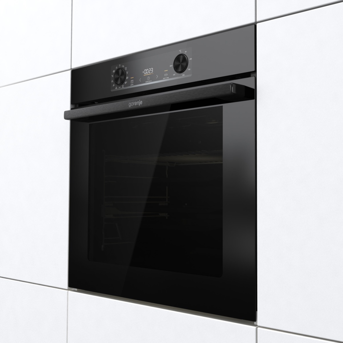 Духовой шкаф Gorenje BPS6737E14BG (Essential / чёрный / SilverMatte / IconLED / GentleBake / AirFry / телескоп / пиролиз)