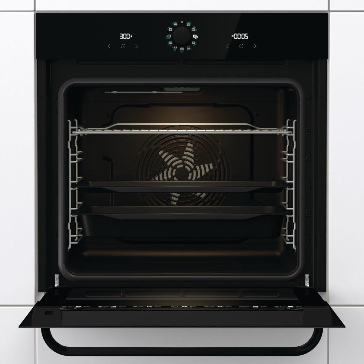 Духовой шкаф Gorenje BOS67371SYB (Simplicity 2.2 / 77 л / до 300 °C / Чёрный, стекло / AquaClean / PerfectGrill / съемные направляющие / А / IconLED)