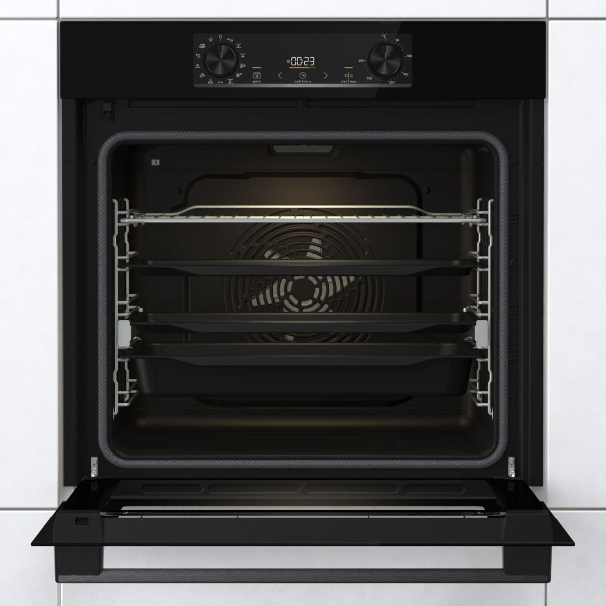 Духовой шкаф Gorenje BPS6737E14BG (Essential / чёрный / SilverMatte / IconLED / GentleBake / AirFry / телескоп / пиролиз)