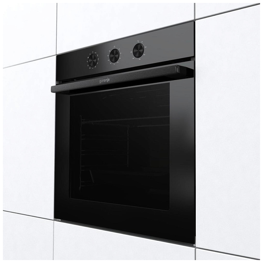 Духовой шкаф Gorenje BO6725E02BG (Essential / 77 л / до 300 °C / Чёрный, стекло / AquaClean / PerfectGrill / съемные направляющие / А)