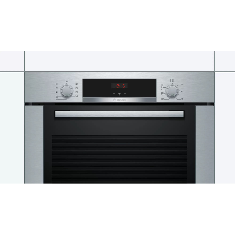 Духовой шкаф Bosch HBA334YS0 (Serie4 / 71 л / до 275 °C / Нерж. сталь / Гриль / Телескоп. напр. (x1) / EcoClean Direct (задняя стенка) / A)