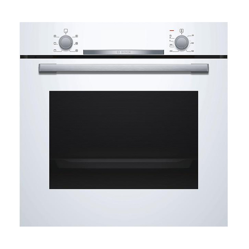 Духовой шкаф Bosch HBA530BW0S (Serie2 / 71 л / до 275 °C / Белое стекло / Гриль / съемные направляющие / EcoClean (задняя стенка) / A)-0