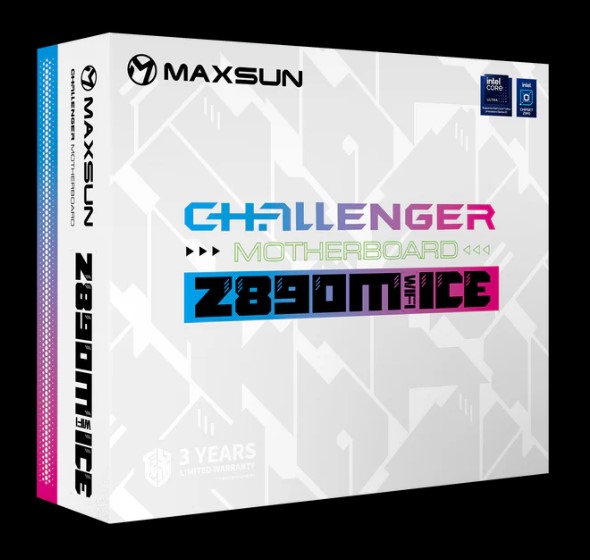Материнская плата MAXSUN MS-Challenger Z890M WIFI ICE, [LGA 1851, Intel Z890, 2xDDR5, 2xM2, 3xSATA, HDMI+DP, Micro-ATX](батарея CR2032 не установлена)