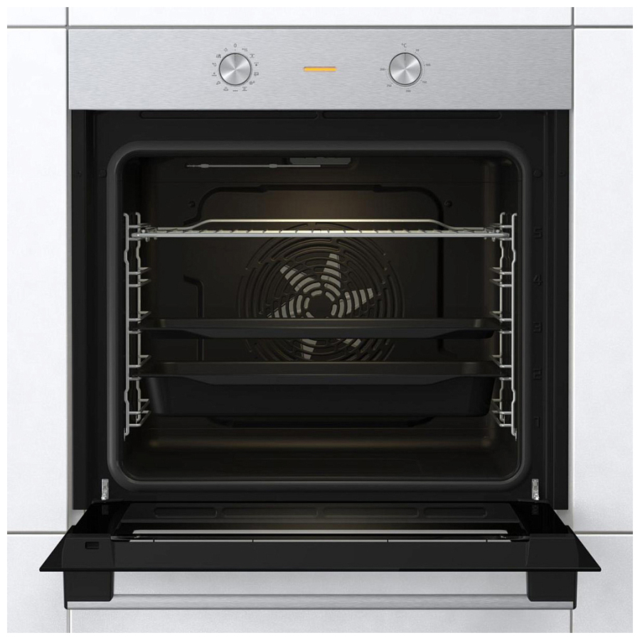Духовой шкаф Gorenje BO6717E03X (Essential / 77 л / до 300 °C / Нерж.сталь, стекло / AquaClean / PerfectGrill / съемные направляющие / А)
