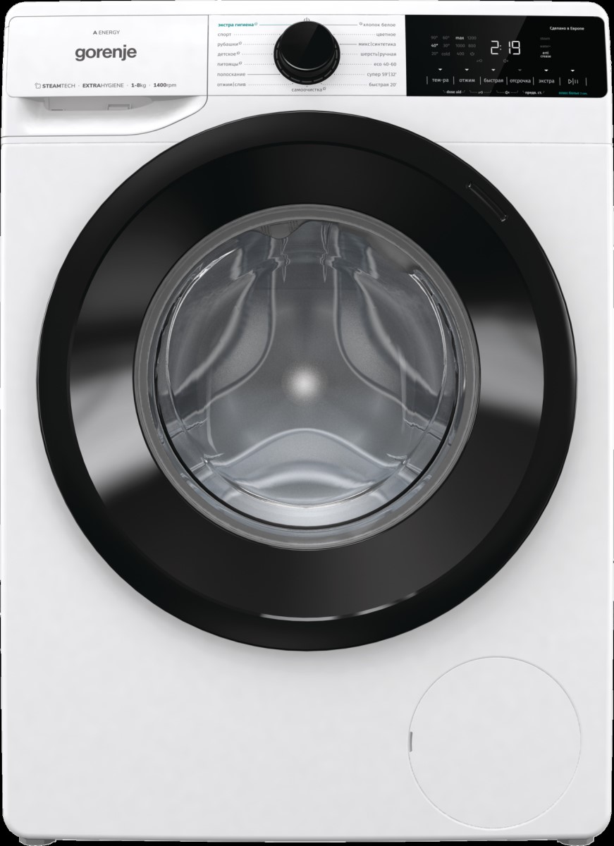 Стиральная машина Gorenje WNA84ACIS (Advanced / 54,5см / 8кг / 1400об / пар / StopAddGo / DrumClean / Inverter PowerDrive / А+++)