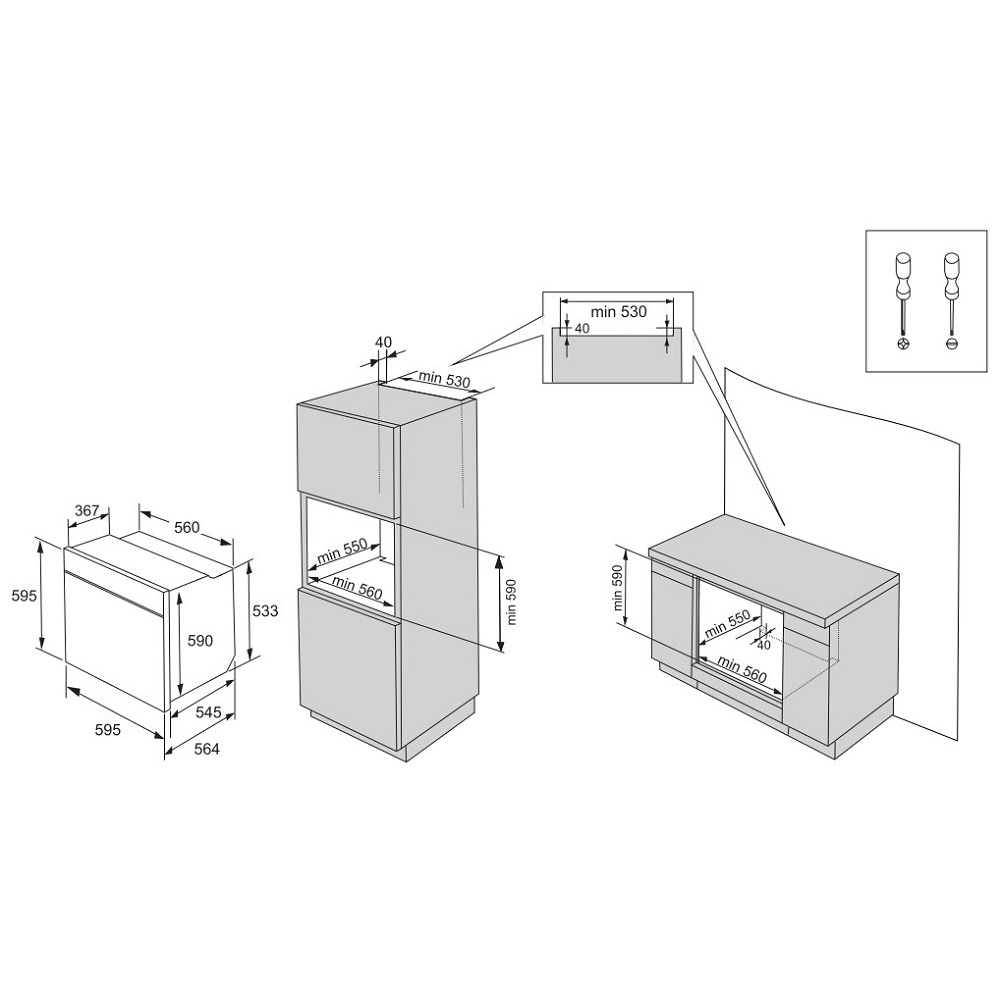 Духовой шкаф Gorenje BO6735E02BK (Essential / 77 л / до 300 °C / Чёрный, стекло / AquaClean / PerfectGrill / съемные направляющие / А / IconLED)-0