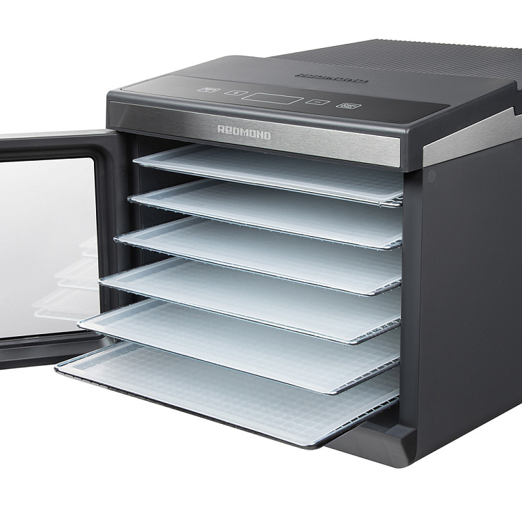 Сушилка для овощей и фруктов Redmond FD1105 (500 Вт, 35-70°C, 6 секций, регулировка температуры, дисплей, таймер)