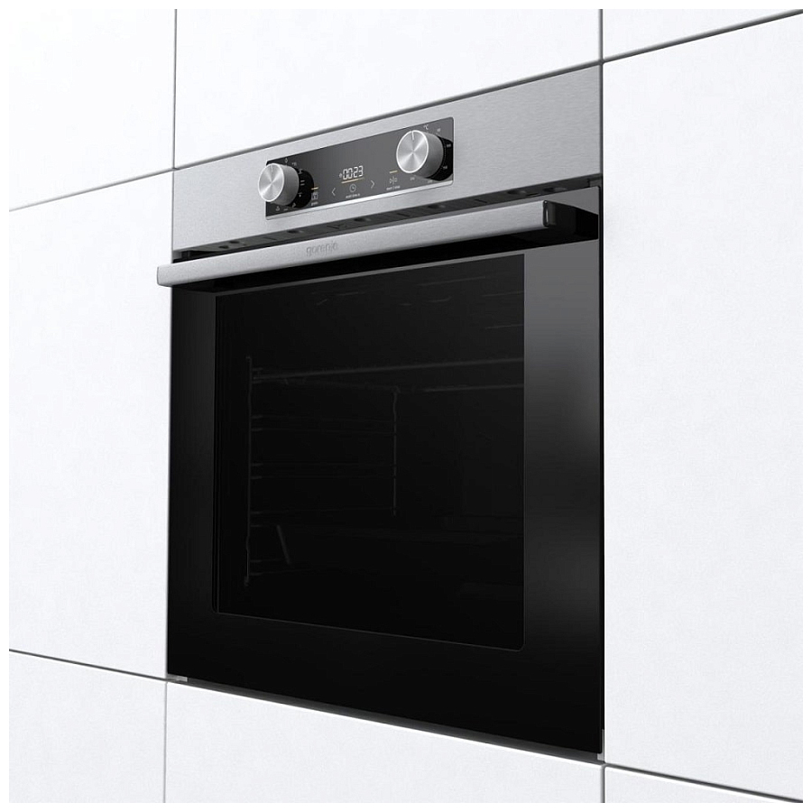 Духовой шкаф Gorenje BO6735E02XK (Essential / 77 л / до 300 °C / Нерж. сталь, стекло / AquaClean / PerfectGrill / съемные направляющие / А / IconLED)-0
