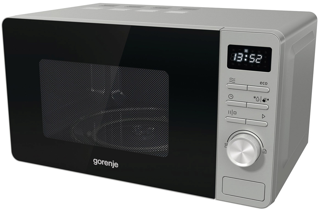 Микроволновая печь Gorenje MO20A3X (Advanced / 20 л, 800 Вт, переключатели кнопки, серебристый/черный)