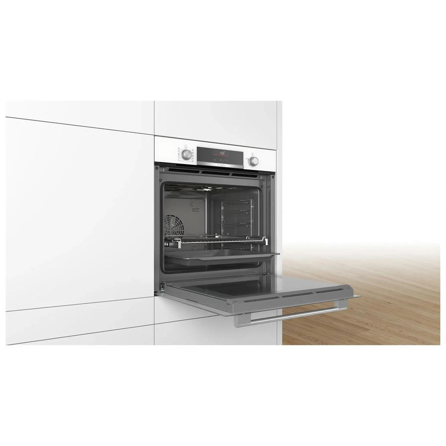 Духовой шкаф Bosch HBA5360W0 (Serie6 / 71 л / до 275 °C / Белое стекло / AutoPilot 10 / Телескоп. напр. (x1) / TelescopeStop / A)