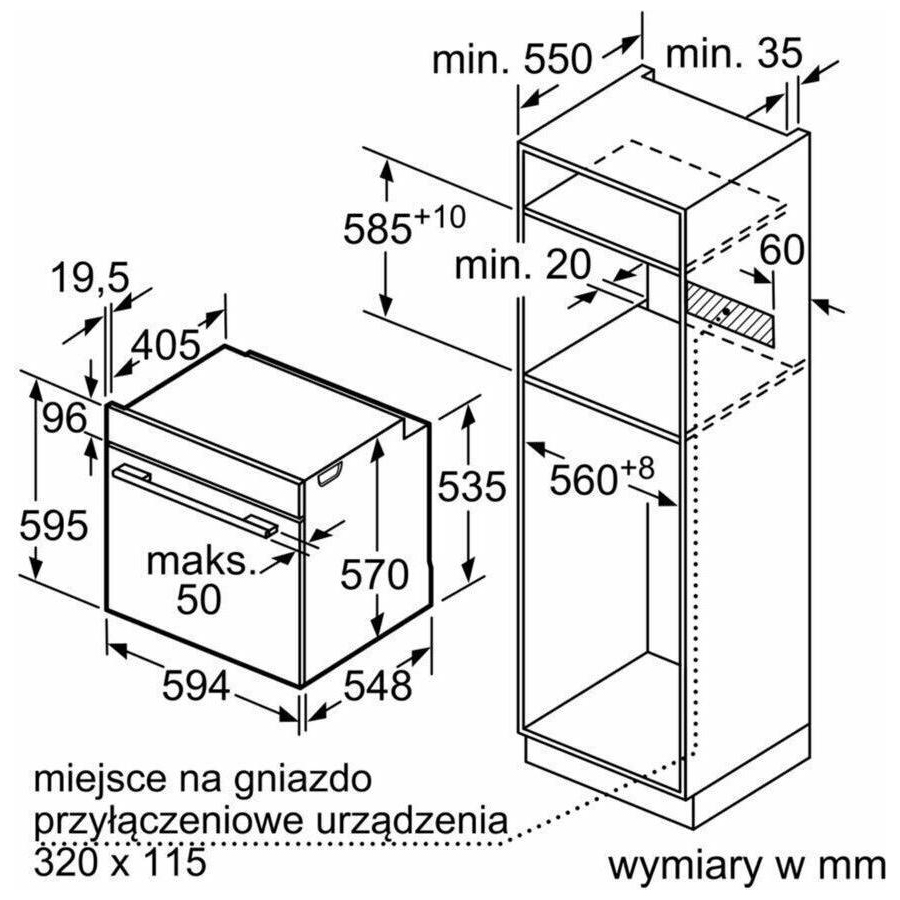 Духовой шкаф Bosch HBA534EB0 (Serie4 / 71 л / до 275 °C / Чёрное стекло / Гриль / съемные направляющие / EcoClean (задняя стенка) / A)
