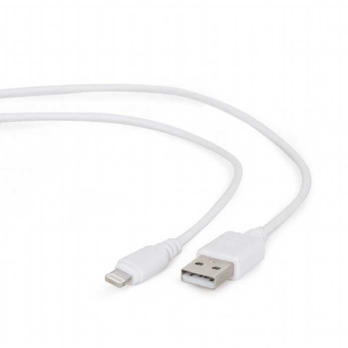 Кабель GEMBIRD Lightning - USB, 1 метр, белый (CC-USB2-AMLM-W-1M)
