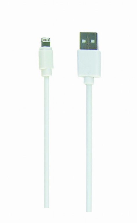 Кабель GEMBIRD Lightning - USB, 1 метр, белый (CC-USB2-AMLM-W-1M)