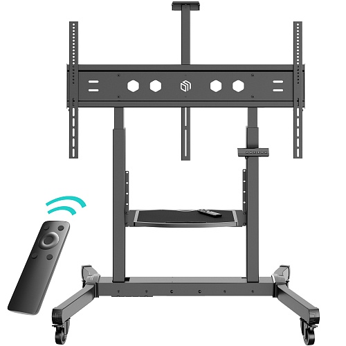 Мобильная стойка для ТВ ONKRON TS1991 eLift чёрный, для 50"-100", нагрузка до 130 кг, регулировка высоты - 1130 - 1600 мм, моторизированная