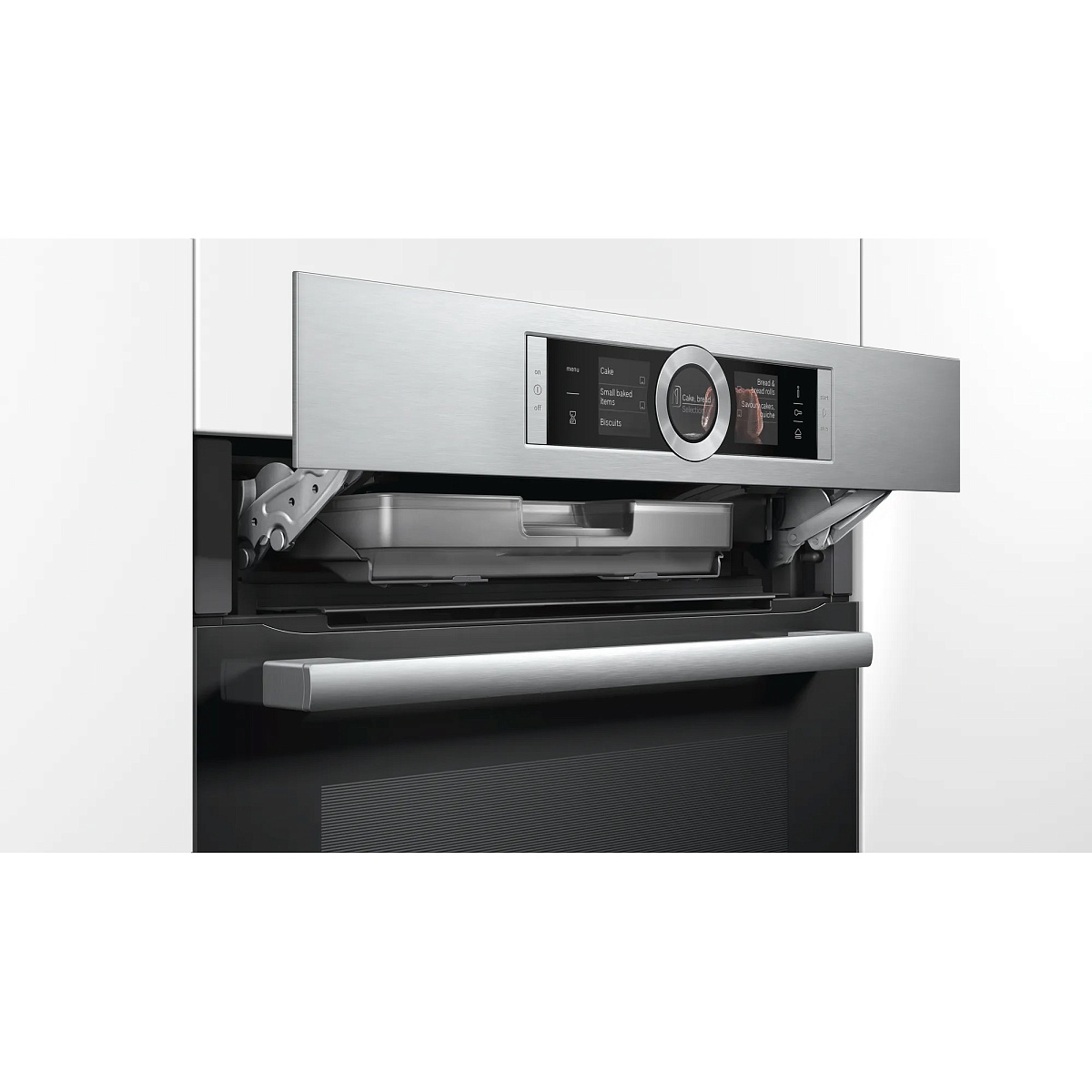 Духовой шкаф с добавлением пара Bosch HRG656XS2 (Serie8 / нерж / Термощуп / EcoClean/ TFT-дисплей / SoftClose/ 4D-HotAir / Пар)