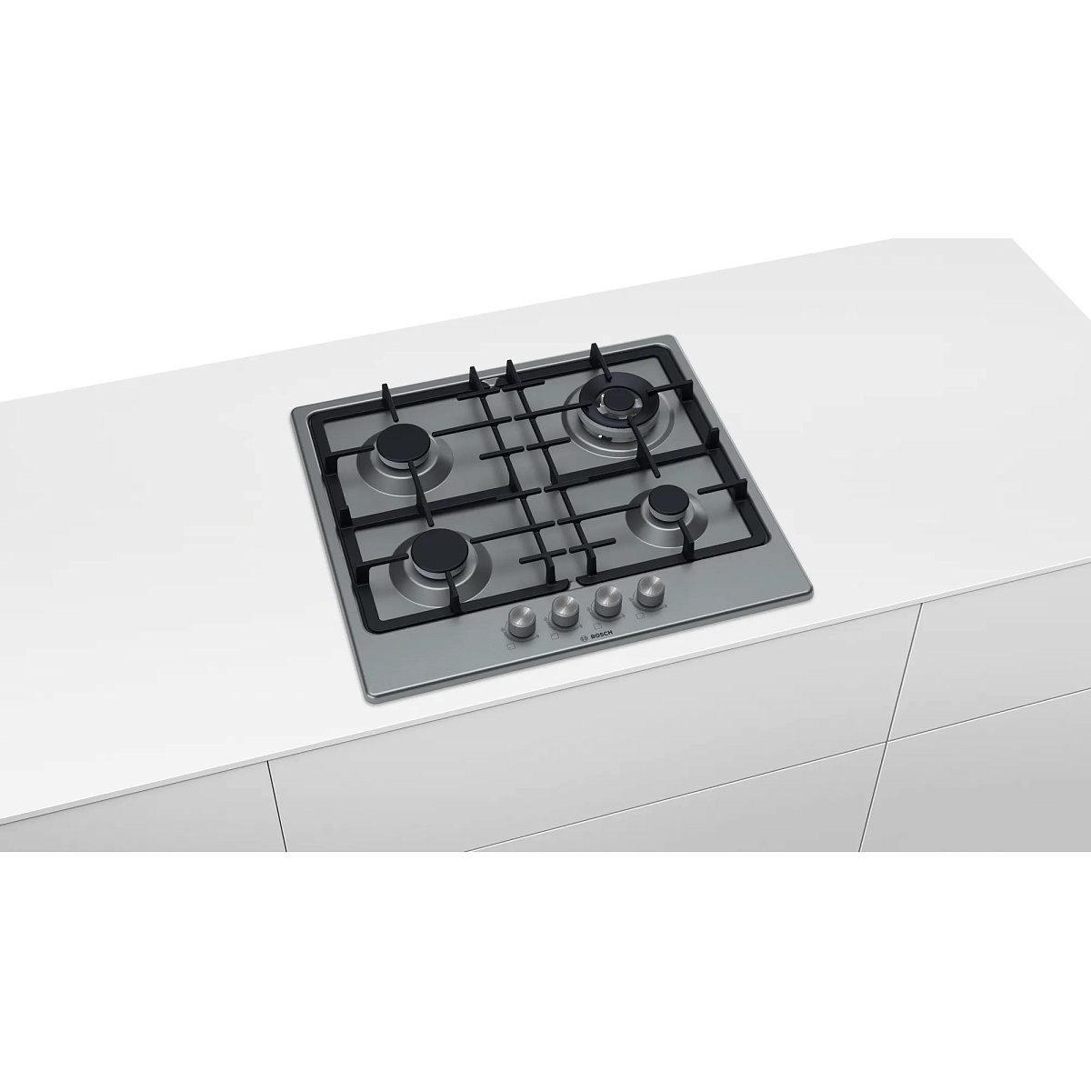 Поверхность газовая Bosch PGH6B5O92R (Serie4 / нерж / чугун / WOK)