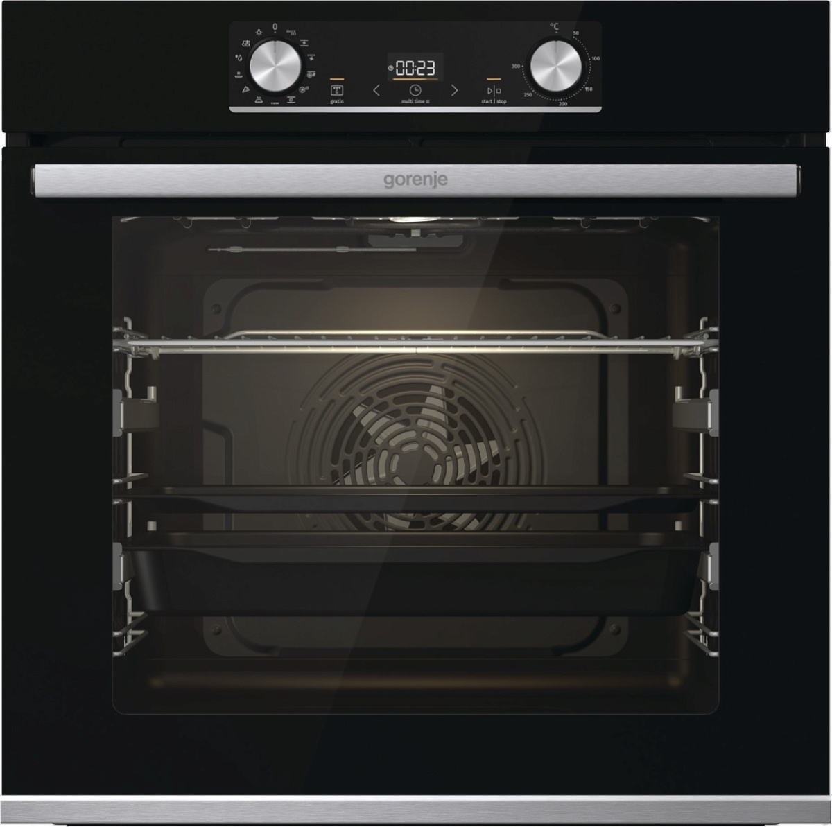 Духовой шкаф Gorenje BOSX6737E09BG (Essential / Чёрный / SilverMatte / IconLED / GentleBake / AquaClean / телескоп / каталит. на задней стенке)