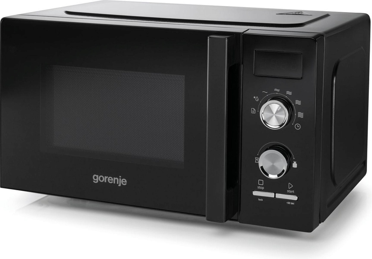 Микроволновая печь Gorenje MO20A3B (Advanced / 20 л, 800 Вт, переключатели кнопки + поворотный механизм, черный)