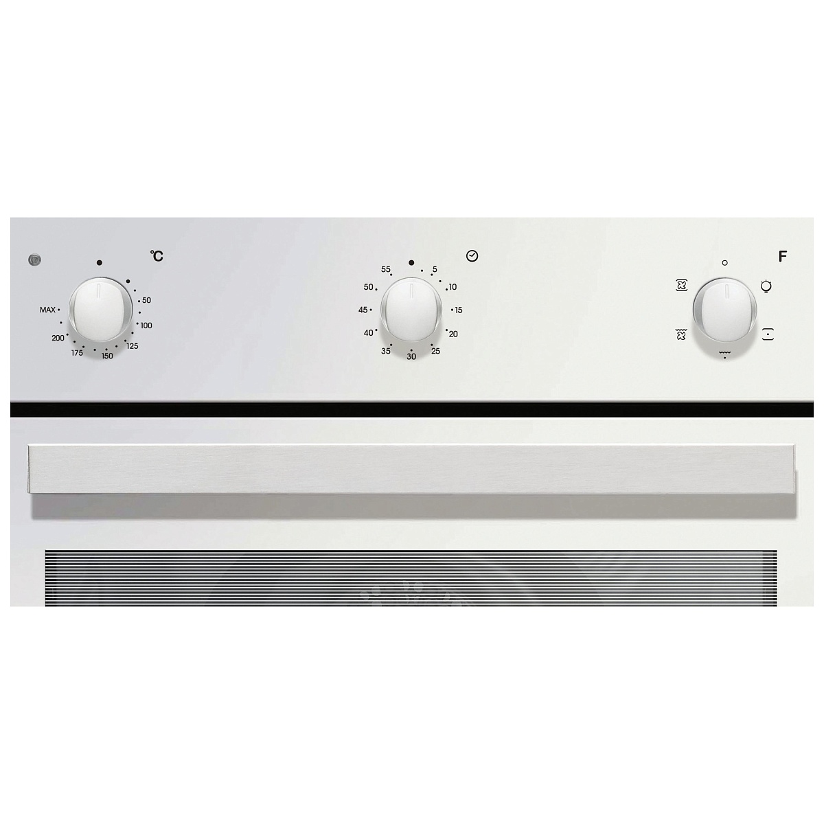 Духовой шкаф Candy FCP502W/E (Timeless / 65 л / до 250 °C / Белый, стекло / Гриль / Рельефные направляющие / A)