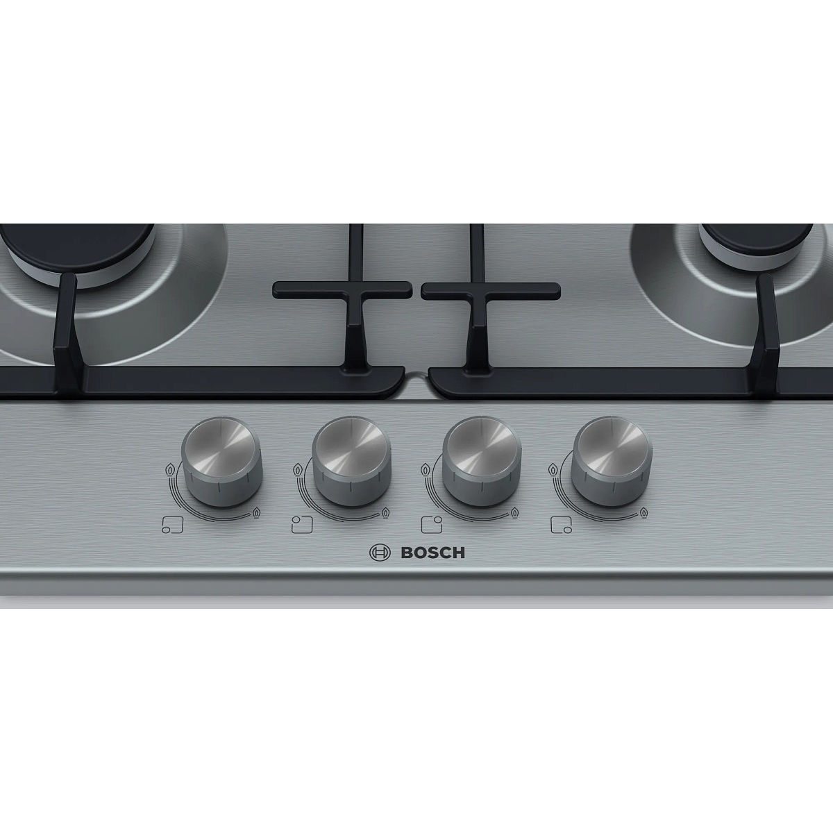 Поверхность газовая Bosch PGH6B5O92R (Serie4 / нерж / чугун / WOK)