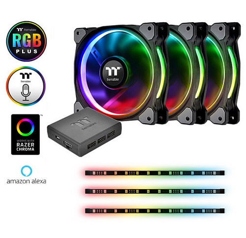 Комплект кулеров для корпуса и светодиодных лент Thermaltake Riing Plus 12 RGB Radiator Fan Lumi Plus TT Premium Edition Combo Kit, комплект - 3 шт