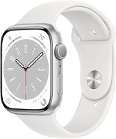 Смарт-часы Apple Watch Series 8 45mm Silver Aluminium Case with White Sport Band
