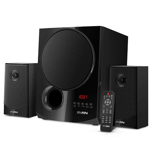 Колонки 2.1 SVEN MS-2080 / 70W / Питание 220В / Bluetooth / USB / SD / FM / ПДУ / LED-дисплей / Чёрный / Корпус - дерево (MDF)