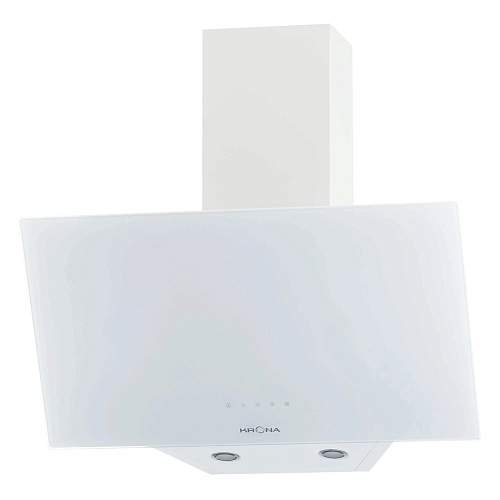 Вытяжка наклонная KRONA HELGA 600 white S (950 м³/ч / 100 Вт / LED освещение 2x1 Вт / ширина - 59.6 см / белый / стекло)-0
