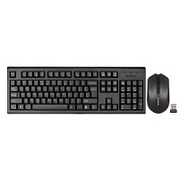 Комплект клавиатура+мышь беспроводная A4Tech 3000NS, русские буквы белые, чёрный