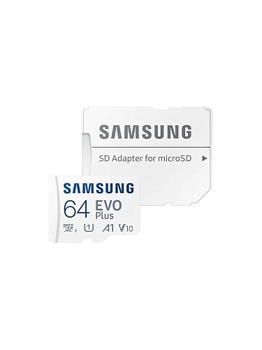 Память micro Secure Digital Card  64Gb Samsung EVO Plus 130 Мбайт/сек U3, V30, A2,  / с адаптером SD [MB-MC64KA/(APC/EU)]