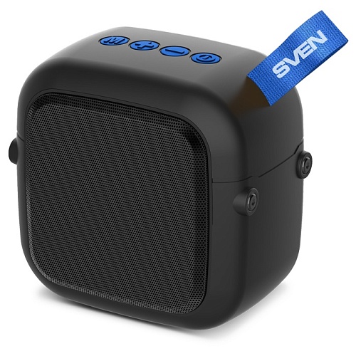 Беспроводная портативная колонка SVEN PS-48 / 5W / TWS / microSD / USB / FM / Bluetooth / Батарея 500 mAh/ Чёрный / материал – пластик