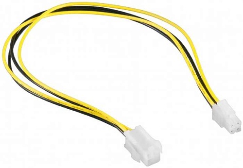 Удлинитель питания ATX (4 pin) - ATX (4 pin) GEMBIRD (CC-PSU-7), вилка - розетка, удлиннительный кабель питания процессора, длина - 0.3 метра
