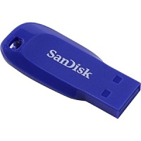 Память USB2.0 Flash Drive 16Gb SANDISK Cruzer Blade Синий  [SDCZ50C-016G-B35BE]