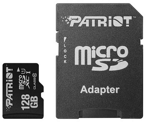 Память micro Secure Digital Card 128Gb class10 PATRIOT / +адаптер [PSF128GMCSDXC10]