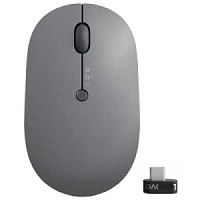 Мышь Lenovo Go Multi-Device, Bluetooth + приемник Type-C, оптическая, беспроводная, серый