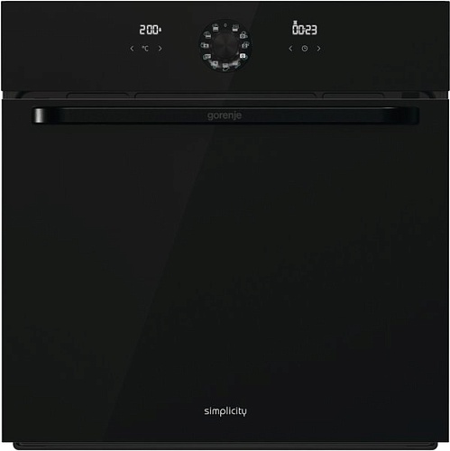 Духовой шкаф Gorenje BO76SYB (Simplicity / черный / AquaClean+катализ / телескоп / AdaptBake / PerfectGrill / HomeMADE / GentleClose / CompactDoor)-0