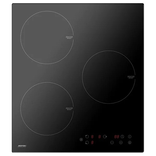 Поверхность индукционная MPM MPM-45-IM-14 (Черная / стеклокерамика / 3 конфорки / 6 кВт)