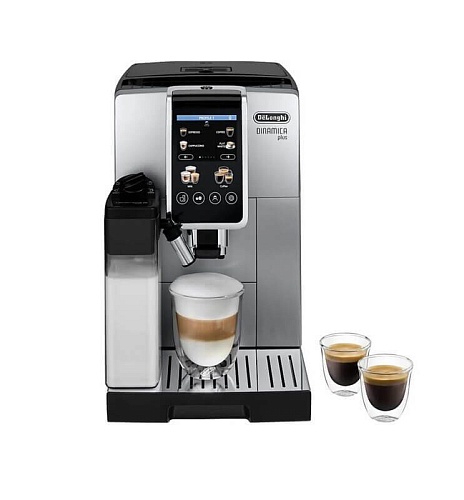 Кофемашина DeLonghi Dinamica Plus ECAM380.85.SB (кофе зерновой, молотый/ 1450 Вт/ 1.8 л/ автоматический капучинатор/ 12 напитков)