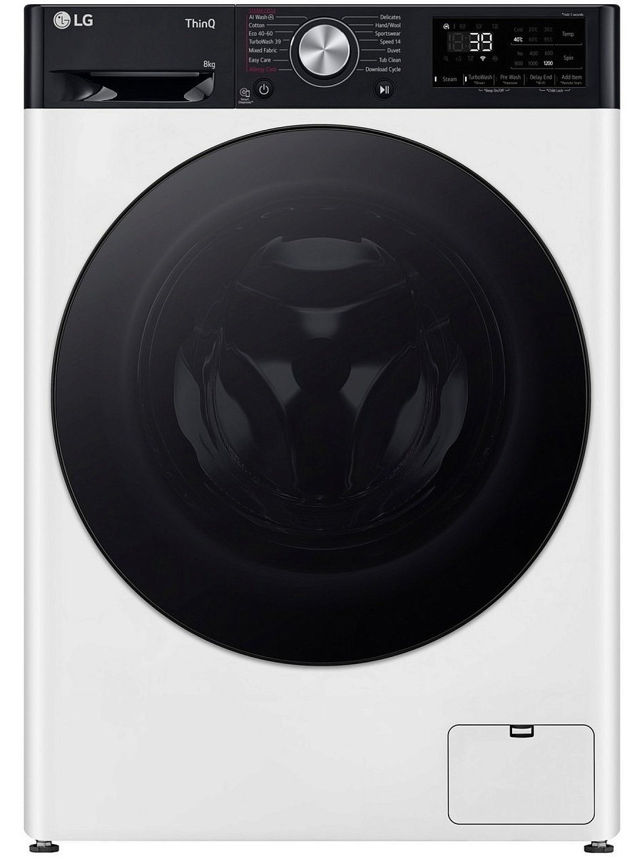 Стиральная машина LG F2WR708S2H (47.5см / 8кг / 1200об / пар / добавление белья / AI DD ™ / TurboWash™ 360˚ / Wi-Fi / Inverter Direct Drive / A+++)-0