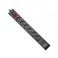 Сетевой фильтр Buro BU-SP5_USB_2A-B, длина - 5 метра, 6 розеток, 2 USB порта 2,1 А/1 A, ток нагрузки - 10 А, нагрузка - 2200 Вт, черный