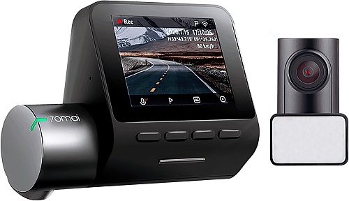Видеорегистратор 70mai Dash Cam Pro Plus A500S-1 + Rear Cam Set 5 Мп, 2592x1944, 140°, экран - 2", Sony IMX335, GPS, Wi-Fi, G-сенсор
